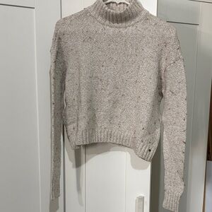 American Eagle Outfitters Oatmeal Speckled Turtleneck Sweater